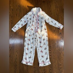 Women's White Pajama Set with Bear Print
